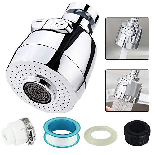 360 ° Giratorio Agua Ahorro Grifo, BETOY Grifo Pulverizador de Tres Engranajes Ajustable Filtro Agua Ahorro Grifo Difusor Accesorios de Cocina Baño, Adecuado para 18-22 mm