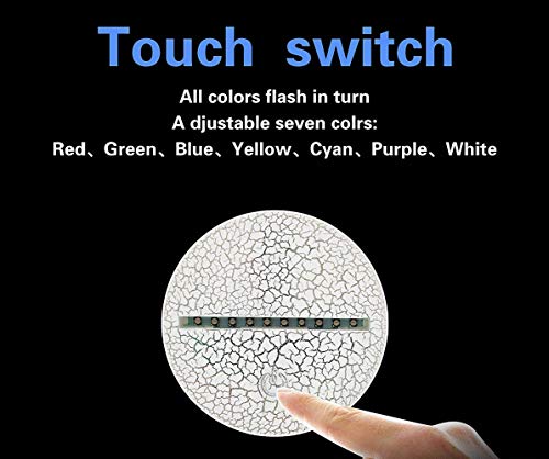 3D Lámpara óptico Illusions Luz Nocturna, CKW 7 Colores Cambio de Botón Táctil y Cable USB para Cumpleaños, Navidad Regalos de Mujer Bebes Hombre Niños Amigas (Dragon ball 10)