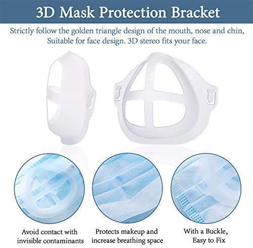 3D Soporte de Silicona para Face Bracket, Almohadillas nasales Soporte de protección para lápiz Labial, Protege la respiración sin Problemas, CREA más Espacio para Respirar, 5 Piezas