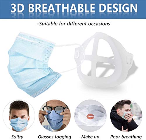 3D Soporte de Silicona para Face Bracket, Almohadillas nasales Soporte de protección para lápiz Labial, Protege la respiración sin Problemas, CREA más Espacio para Respirar, 5 Piezas