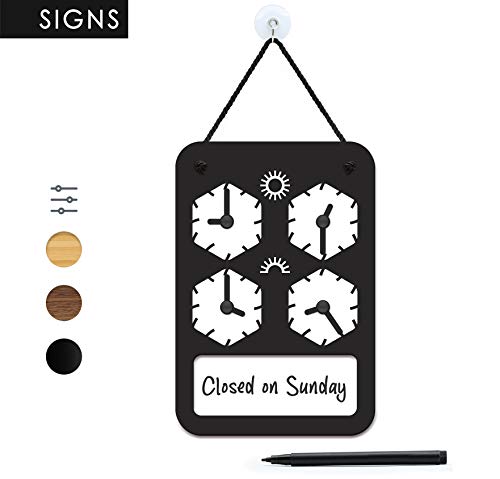 3DP Signs - Design para Personalizar - Cartel Horario de Apertura Ajustable - Polygonal OH04 - Placa Horario para Tiendas, Cartel horario Comercio, Placa horario Comercial, Cartel horario Negocio