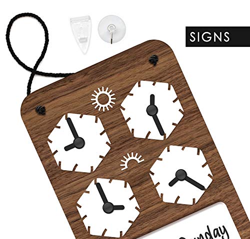 3DP Signs - Design para Personalizar - Cartel Horario de Apertura Ajustable - Polygonal OH04 - Placa Horario para Tiendas, Cartel horario Comercio, Placa horario Comercial, Cartel horario Negocio