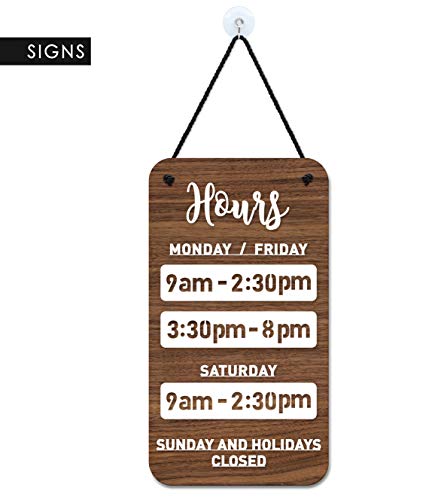 3DP Signs - Design para Personalizar - Cartel Horario de Apertura - Shabby Chic OH01 - Placa Horario para Tiendas, Cartel horario Comercio, Placa horario Comercial, Cartel horario Negocio (Inglés)