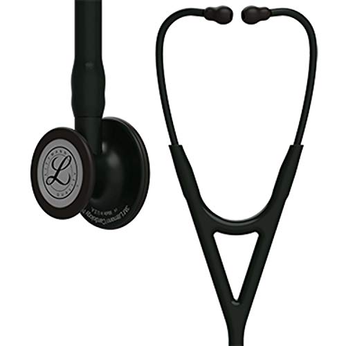3M Littmann Cardiology IV Fonendoscopio, campana de acabado en color negro, tubo, vástago y auriculares negros, 68 cm, 6163