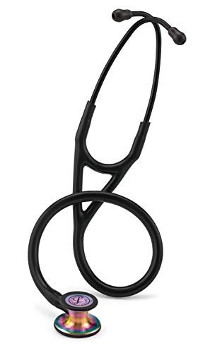 3M Littmann Cardiology IV Fonendoscopio, campana de acabado en colores del arco iris, tubo, vástago y auriculares negros, 68 cm, 6165