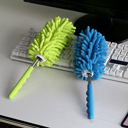 3pcs Plumero de Microfibra,SEELOK Plumeros para el Polvo Extensible Atrapapolvo Muebles Productos de Limpieza de la Casa para Limpiar Esquina Techo Ventanas Persianas Tela de Araña