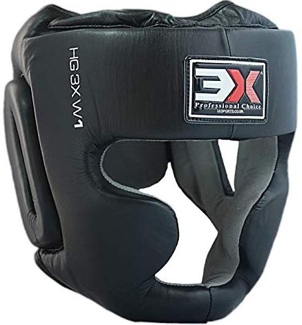 3X Professional Choice Protección para la Cabeza Piel de Vaca Boxeo MMA Protector Protección para la Cabeza Lucha contra la Cabeza Casco Sparring