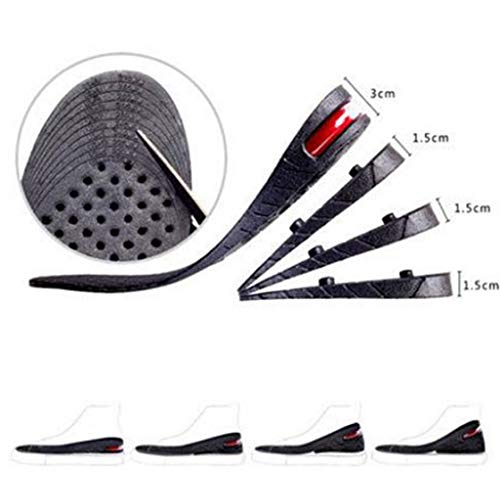 4-Capa 3.15inch / 8 Cm Elevación De La Plantilla Aumento De La Altura De La Plantilla del Zapato del Cojín del Amortiguador De Aire De Elevación De Zapatos para Hombres De Las Mujeres