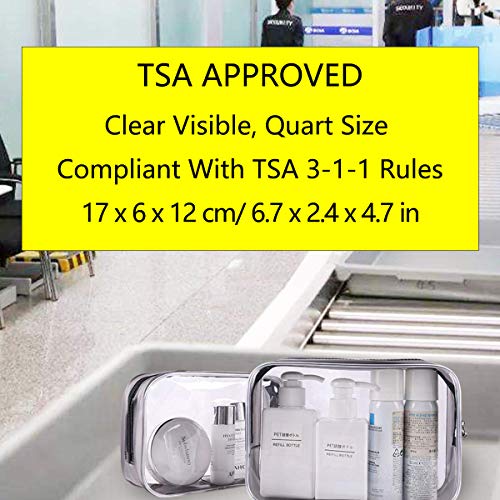 4-in-1 Bolsa de Aseo Transparente, Bolsa de Maquillaje Cosméticos Organizador Impermeable de Viaje, Neceser PVC con Cremallera, Bolsa de Aseo Portátil de Tocador Unisex para Viajes, Multi-tamaños