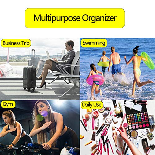 4-in-1 Bolsa de Aseo Transparente, Bolsa de Maquillaje Cosméticos Organizador Impermeable de Viaje, Neceser PVC con Cremallera, Bolsa de Aseo Portátil de Tocador Unisex para Viajes, Multi-tamaños