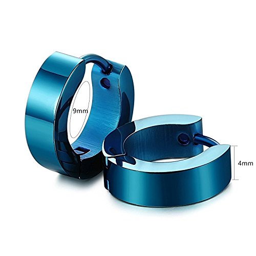 4 Pares de Pendientes Hombre Mujer Aretes Set Acero Inoxidable Pendientes Piercing Aretes de Moda 9MM