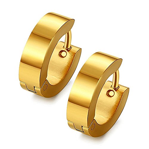 4 Pares de Pendientes Hombre Mujer Aretes Set Acero Inoxidable Pendientes Piercing Aretes de Moda 9MM