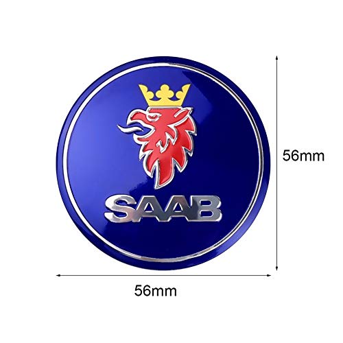 4 PC del coche del casquillo del centro de rueda Styling Cubierta del Cubo Pegatinas Placa Decoración for Saab 9-3 9-5 93 900 9000 Emblema Decal Accesorios for automóviles ( Color Name : For SAAB )