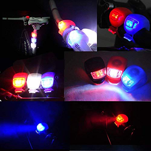 4 Piezas LED Clip-On Silicon Band Luces de Bicicleta Lámpara Luz LED para Bicicleta Super Brillante Luz Bici Frontal y Trasera ，Satisfacción al 100% y ¡Libre de Riesgos!