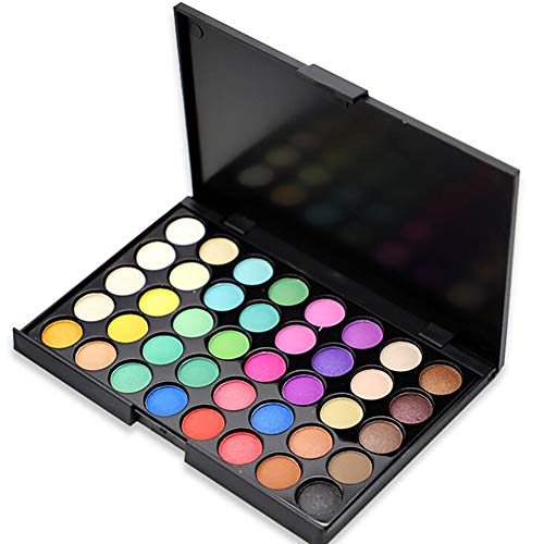 40 colores de sombra de ojos paleta Pro Nude Natural y la combinación de los colores vivos y maquillaje de ojos mate de alta pigmentación sombra de ojos cosméticos conjunto (02)