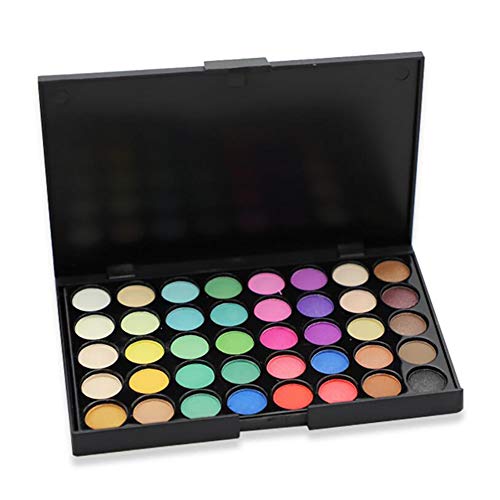 40 colores de sombra de ojos paleta Pro Nude Natural y la combinación de los colores vivos y maquillaje de ojos mate de alta pigmentación sombra de ojos cosméticos conjunto (02)