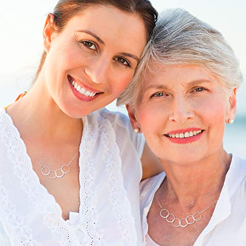 40 cumpleaños regalos para mujer – Plata de ley Infinity 4 círculo 4 décadas collar, día de la madre joyería