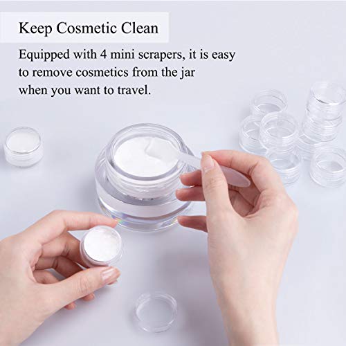 40 Piezas Tarros de Plástico, Contenedores Cosmético de Viaje Envases de Vacío Transparente con Tapas de Tornillo para Cosmética Crema Muestra, Polvo, Decoración de Uñas, 5g 5ml Transparente