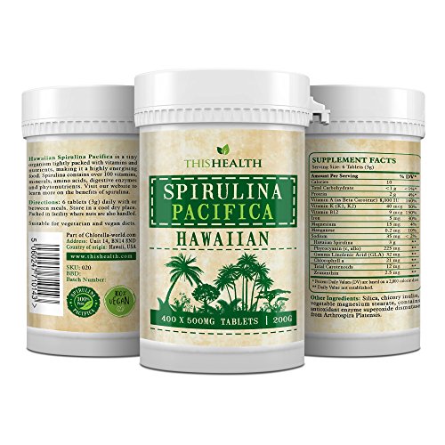 400 Comprimidos de Espirulina (200g) Espirulina Pacífica hawaiana