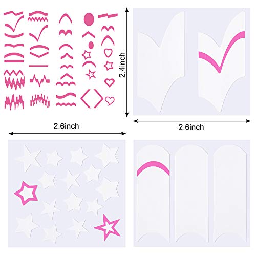 4000 Piezas Pegatinas de Uñas de Manicura Francesa, Calcomanías Autoadhesivas de Guías de Puntas de Uñas Plantillas de Arte para Herramientas de Bricolaje Decoración de Manicura de Uñas, 96 Hojas