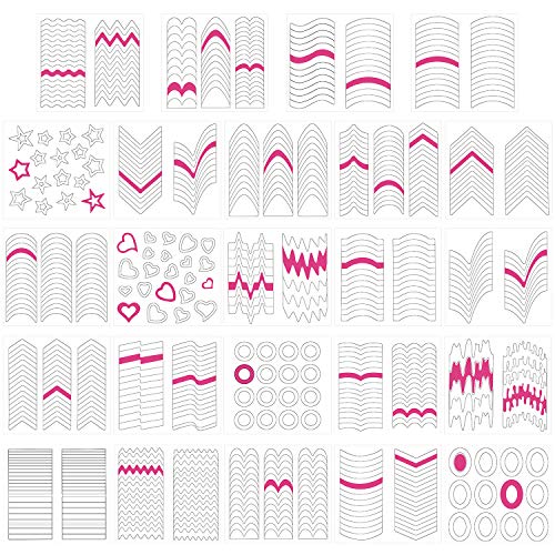 4000 Piezas Pegatinas de Uñas de Manicura Francesa, Calcomanías Autoadhesivas de Guías de Puntas de Uñas Plantillas de Arte para Herramientas de Bricolaje Decoración de Manicura de Uñas, 96 Hojas