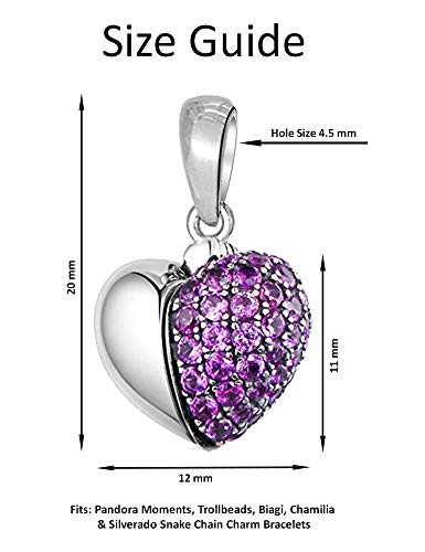 40th feliz cumpleaños Charm con forma de corazón abalorios para mujer pandora charm pulsera - Plata de ley 925 dijes - 40 º