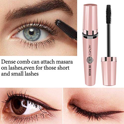 4D Silk Faserpeitsche Mascara wasserdicht, Luxuriös längere, dickere, voluminöse Wimpern, langlebige, dramatische Verlängerung, wischfest, dramatische Verlängerung