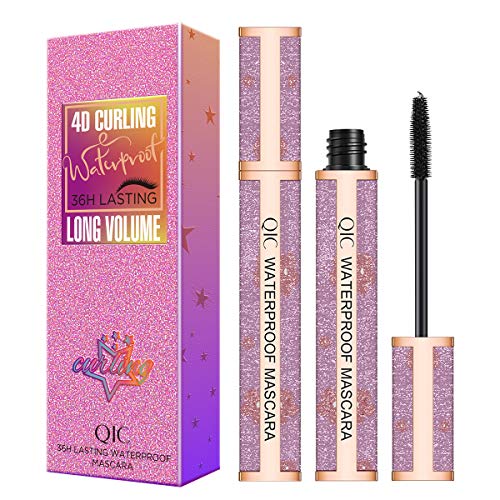 4D Silk Fiber Lash Mascara, Fiber Mascara, Waterproof Mascara, Natural Thick Thickening and Alargamiento Mascara Durando todo el día.