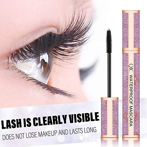 4D Silk Fiber Lash Mascara, Fiber Mascara, Waterproof Mascara, Natural Thick Thickening and Alargamiento Mascara Durando todo el día.