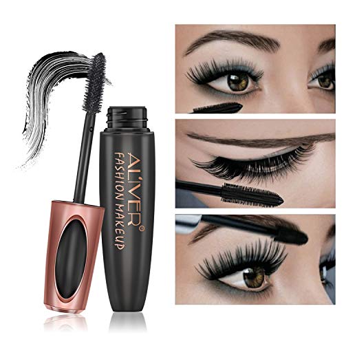 4D Silk Fiber Lash Mascara Impermeable Extra Long Lash Volumen Más Grueso Sin Grumos Larga Duración Todo el Día Lujosas Pestañas Negro