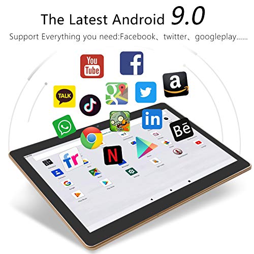 4G LTE Tablet 10 Pulgadas YOTOPT - Android 9.0, 4GB RAM y 64GB ROM, GPS/Bluetooth/WiFi Soporte (Negro)