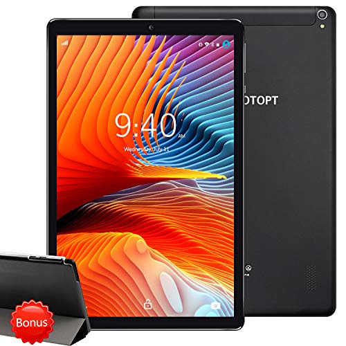 4G LTE Tablet 10 Pulgadas YOTOPT - Android 9.0, 4GB RAM y 64GB ROM, GPS/Bluetooth/WiFi Soporte (Negro)