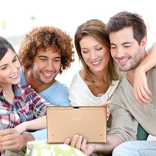 4G LTE Tablet 10 Pulgadas YOTOPT - Android 9.0, 4GB RAM y 64GB ROM, GPS/Bluetooth/WiFi Soporte (Oro)