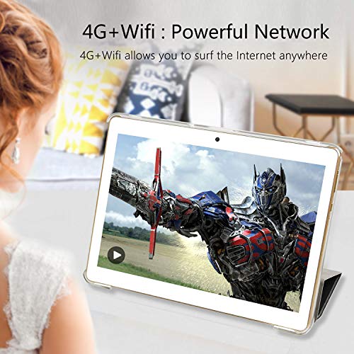 4G LTE Tablet 10 Pulgadas YOTOPT - Android 9.0, 4GB RAM y 64GB ROM, GPS/Bluetooth/WiFi Soporte (Oro)