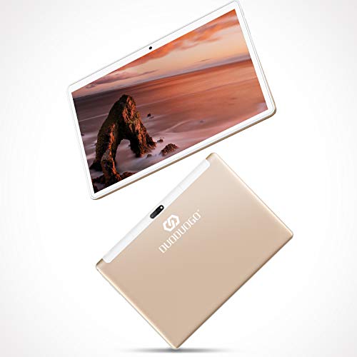 4G Tablets 10.1 Pulgadas, 4GB RAM+ 64GB ROM 2 in 1 Tablet con Teclado Android 9.0 Tablet PC con Quad-Core 8MP 8000mAh Moviles Buenos o Tablets Puede Llamar Apoyo Dual SIM WiFi/Bluetooth/OTG (Oro)
