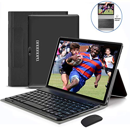 4G WiFi Tablet 10.1 Pulgadas , 2 in 1 Tablet con Teclado 4GB RAM+ 64GB ROM /128GB Escalables Android Tableta con Quad-Core 8MP 8000mAh Dual SIM Google Netfilx OTG Tablet PC