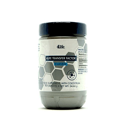 4Life Transfer Factor Classic - 90 cápsulas - Original - El producto más SUAVE Transfer Factor - para uso general - Unisex - Hecho de Cow Colostrum (bovinum) solamente