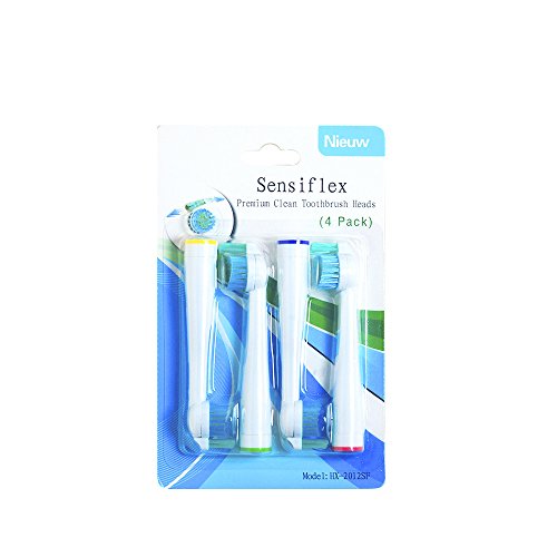 4pcs cepillo de dientes eléctrico (1 x 4) hofoo® Cabezales de repuesto para cepillos eléctricos Philips SoniCare SensiFlex. HX2014 Totalmente Compatible con los siguientes modelos: todos los modelos Sensiflex de Philips
