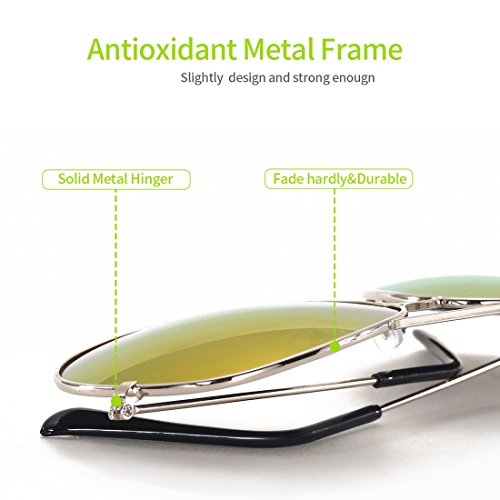 4sold Gafas de sol polarizadas de estilo para niño en muchos colores, gafas de sol infantiles unisex estilo Silver Frame Silver Polarized Mirror (silver)