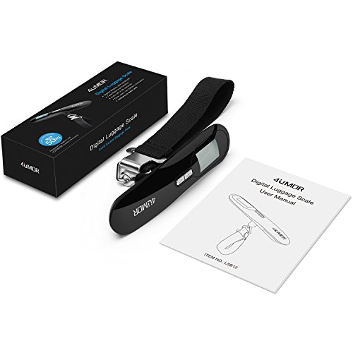 4UMOR Báscula Digital para Maleta Viaje de Mano de Ergonómica LCD para Equipaje 50KG de Precisión con Función de Tara