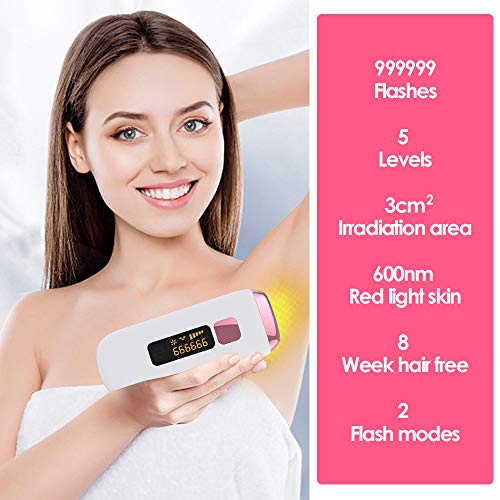 4YANG IPL Épilateur pour femmes et hommes, avec 999999 flashs Épilation permanente au laser pour le visage, les aisselles, les bras, la poitrine, le dos, la ligne de bikini et les jambes