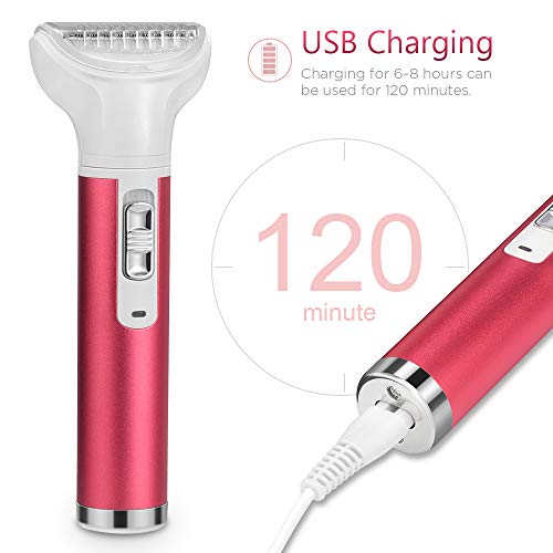 5 en 1 Depilación Facial, Afeitadora Depiladora Mujer Eléctricas Vello Sin Dolor Recortador Depilación de Nariz USB Recargable Impermeable para Mejillas Labios Barbilla y Cuello Unisexo Regalo