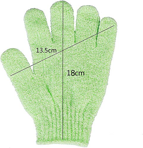 5 pares Guantes exfoliantes de doble cara Guantes de baño, Guantes de ducha para el cuerpo, Guantes de baño de lavado de doble cara para ducha Cuerpo Spa Masaje Eliminador de células de piel muerta