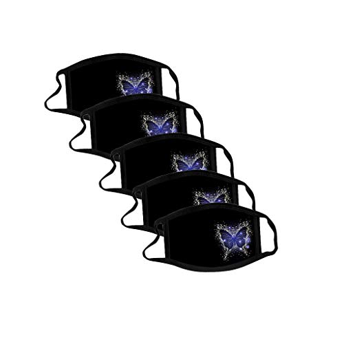 5 Piezas | DiseñO De Ropa De Mujer | ImpresióN De Moda De Mariposa | Ma`scara Lavable, A Prueba De Polvo Y CóModo