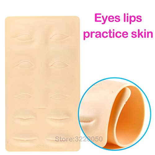 5 piezas tatuaje simulación piel cejas faciales ojo labio tatuaje práctica simulación de silicona tatuaje práctica piel
