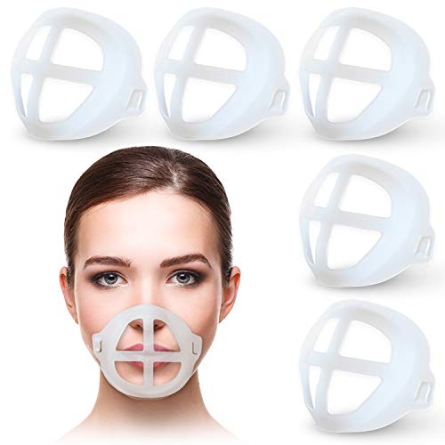 [5 unidades] máscara 3D soporte de máscara interior marco de apoyo para un uso cómodo mantener la tela fuera de la boca ayuda a respirar suavemente maquillaje ahorrador, DIY reutilizable lavable