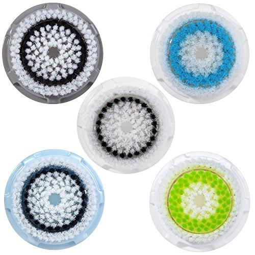 5 x cabezas de cepillo E-Cron. Cabezal de cepillo compatible para la limpieza facial para la piel sensible (Sensitive), Normal, delicado (Delicate), poros profundos (Deep Pore) y acne(Acne) de Clarisonic. …