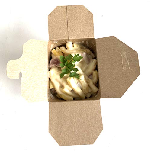 50 Cajas de cartón Caja de Pasta para Fideos Platos cocinados en Pasta Platos asiáticos y orientales Comida para Llevar (480ml)