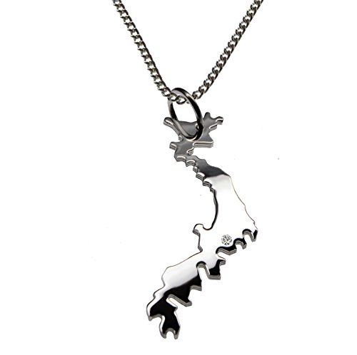 50 cm Collar + Japón remolques con un brillant 0, en su denia 015ct en plata{925}