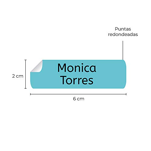 50 Etiquetas Adhesivas Personalizadas para marcar objetos, libros, fiambreras, etc. Medida 6 x 2 cm. Color 9